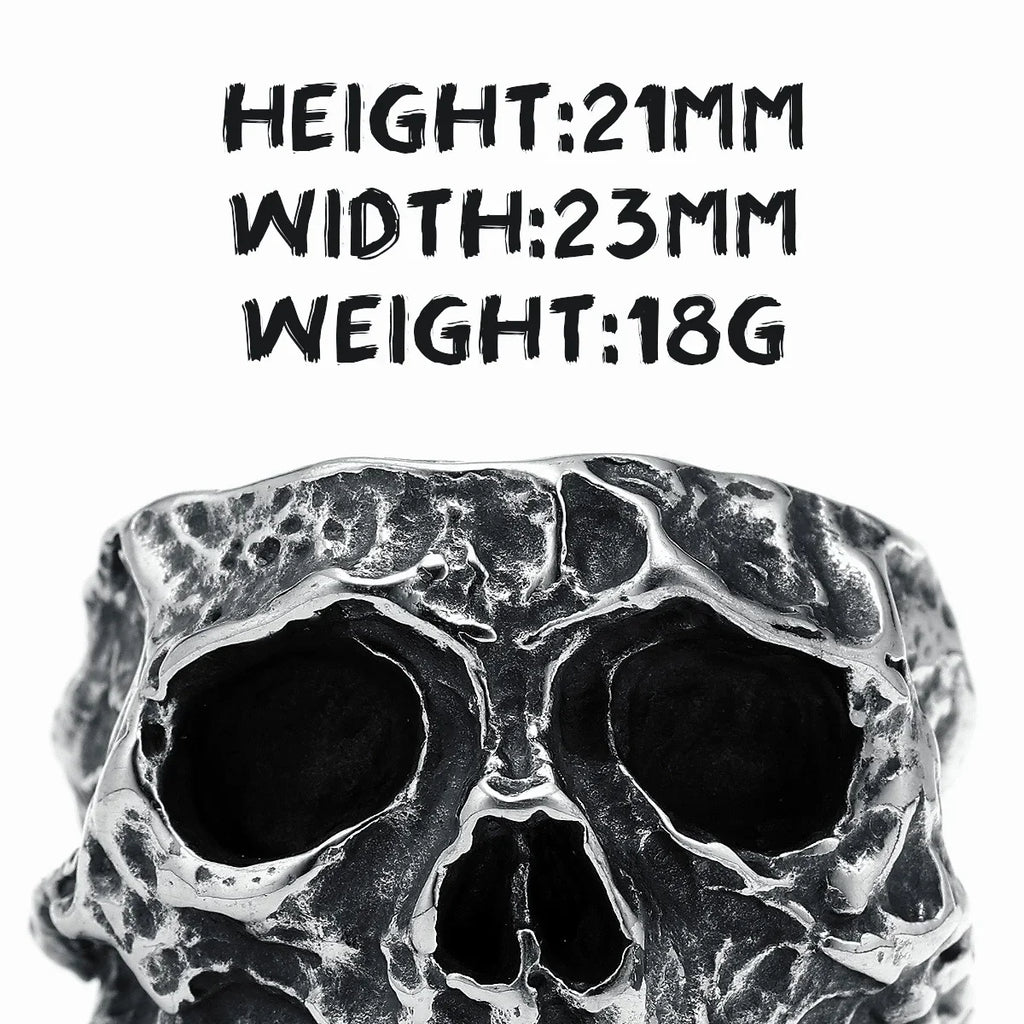 Broken Skull Cranium Ring — Stainless Steel