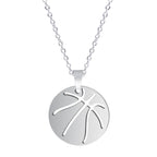 Sports Ball Charm Pendant Necklace — Steel