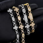 Cross Cuban Chain Necklace Iced Out Stainless Steel