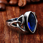 BEIER  NEW Cool Blue/Red/Black Zircon Northern Europe Viking Stainless Steel Ring Vintage Retro geometry Jewelry For Man BR8-269