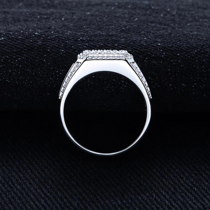 Iced Out Moissanite Ring — 925 Silver