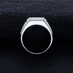 Iced Out Moissanite Ring — 925 Silver