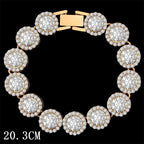 Hip Hop Full Crystal Heart Tennis Chain Bracelets for Men Women Bling Square Rhinestone Cuban Link Chain Bracelet Luxury Jewelry