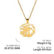 Openwork Eagle Head Pendant Necklace — Stainless Steel
