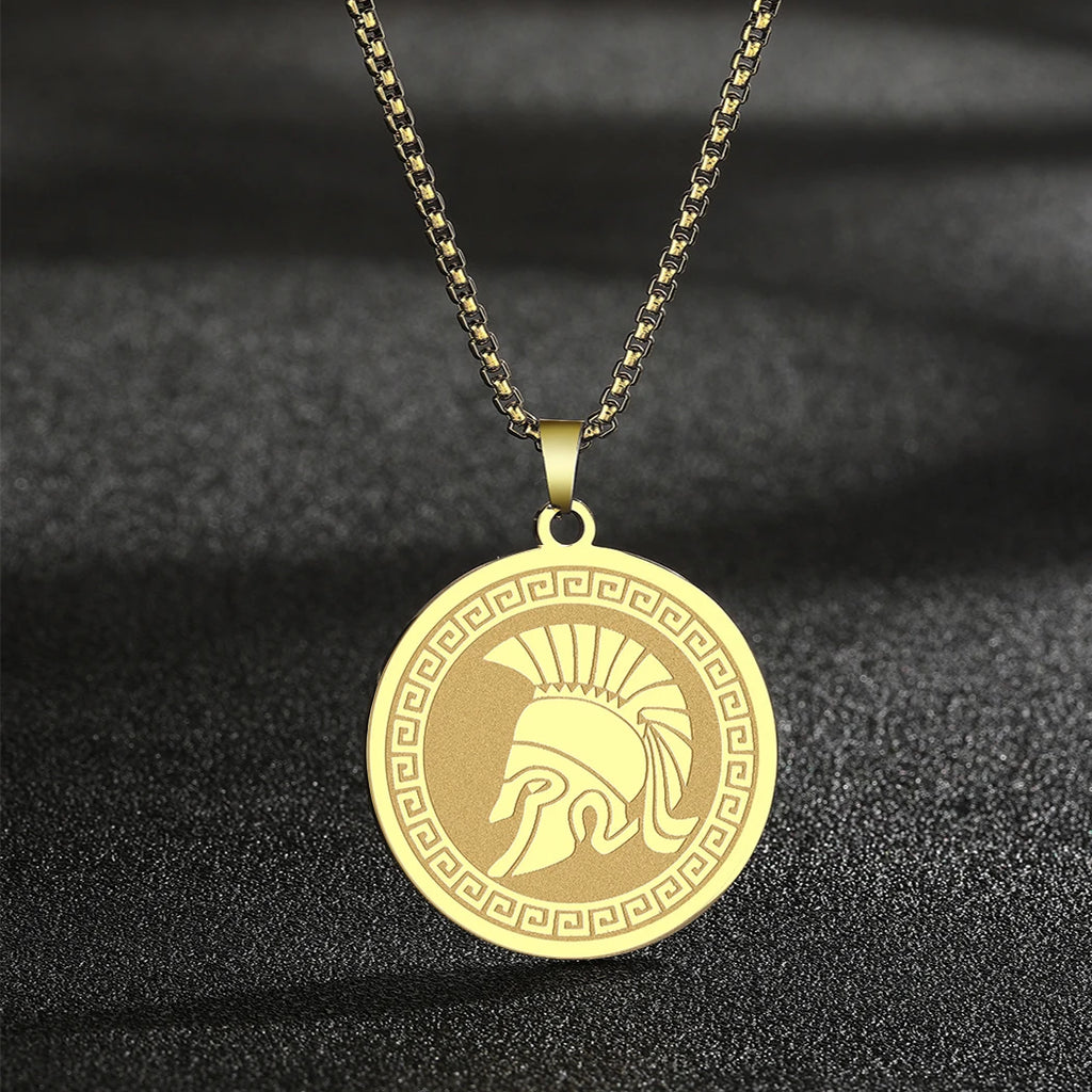 CHENGXUN Hindu Ganesha Coin Pendant Necklace for Men Womens Lord Ganesha Medallion Charm Neck Chain Spirit Totem Jewelry
