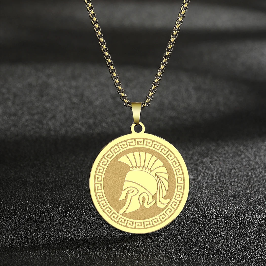 CHENGXUN Hindu Ganesha Coin Pendant Necklace for Men Womens Lord Ganesha Medallion Charm Neck Chain Spirit Totem Jewelry