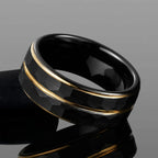 gothic jewelry rings for man Minimalist black tungsten ring luxury joyeria punk jewellery accesorios hombre fashion aneis