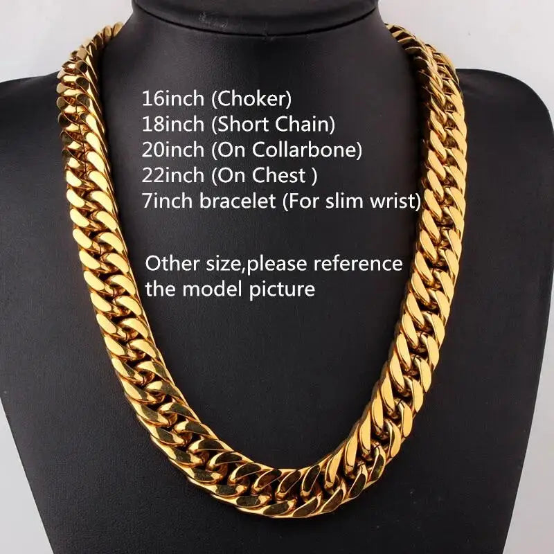 Heavy Curb Cuban Link Chain — Two-Tone