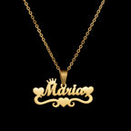 Atoztide 50cm Personalized Custom Names Pendant Necklace Stainless Steel Gold Color Cuban Thick Chain for Men Women Jewelry Gift