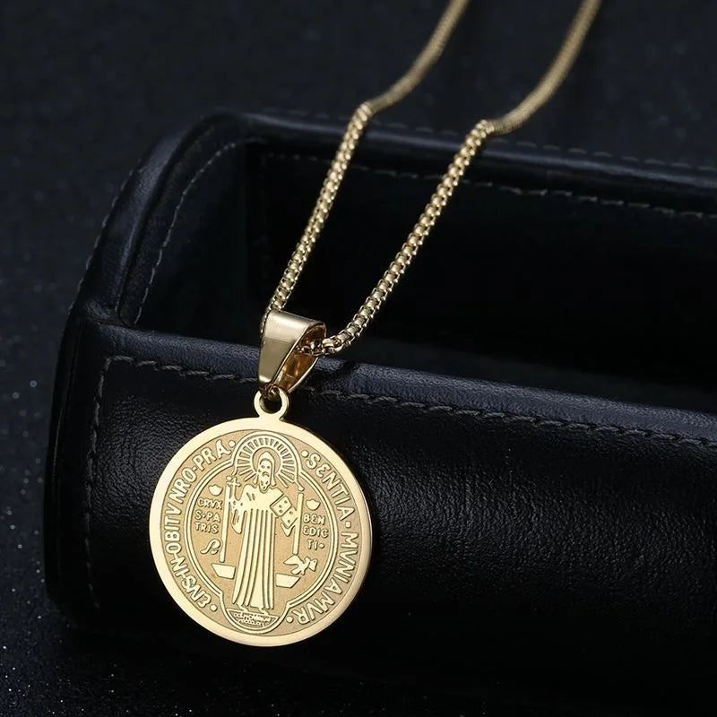 Saint Benedict Steel Pendant 316L San Benito
