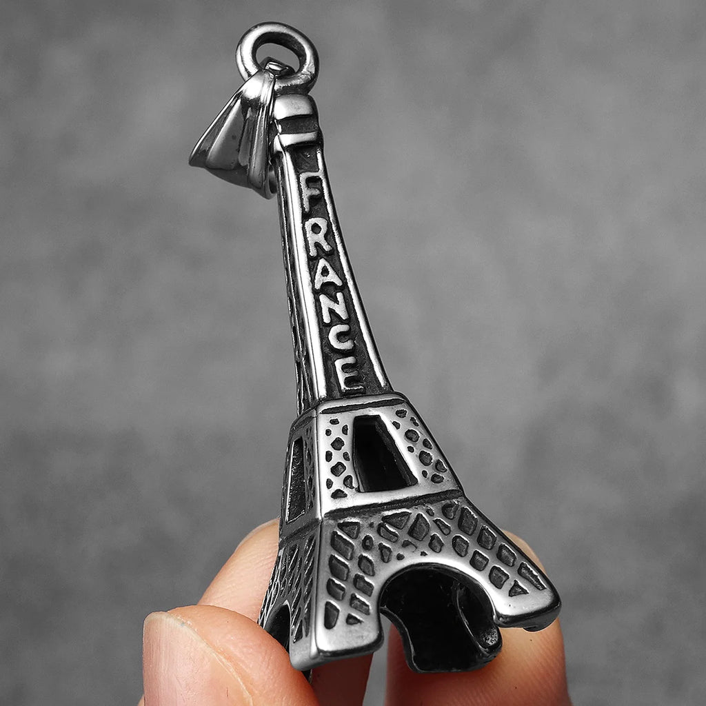 Eiffel Tower Pendant Necklace — Stainless Steel