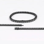 4mm Black Moissanite Tennis Necklace 316L Stainless Steel Men Hiphop Jewelry Plated Gun Black Diamond Link Chain Necklaces Gift