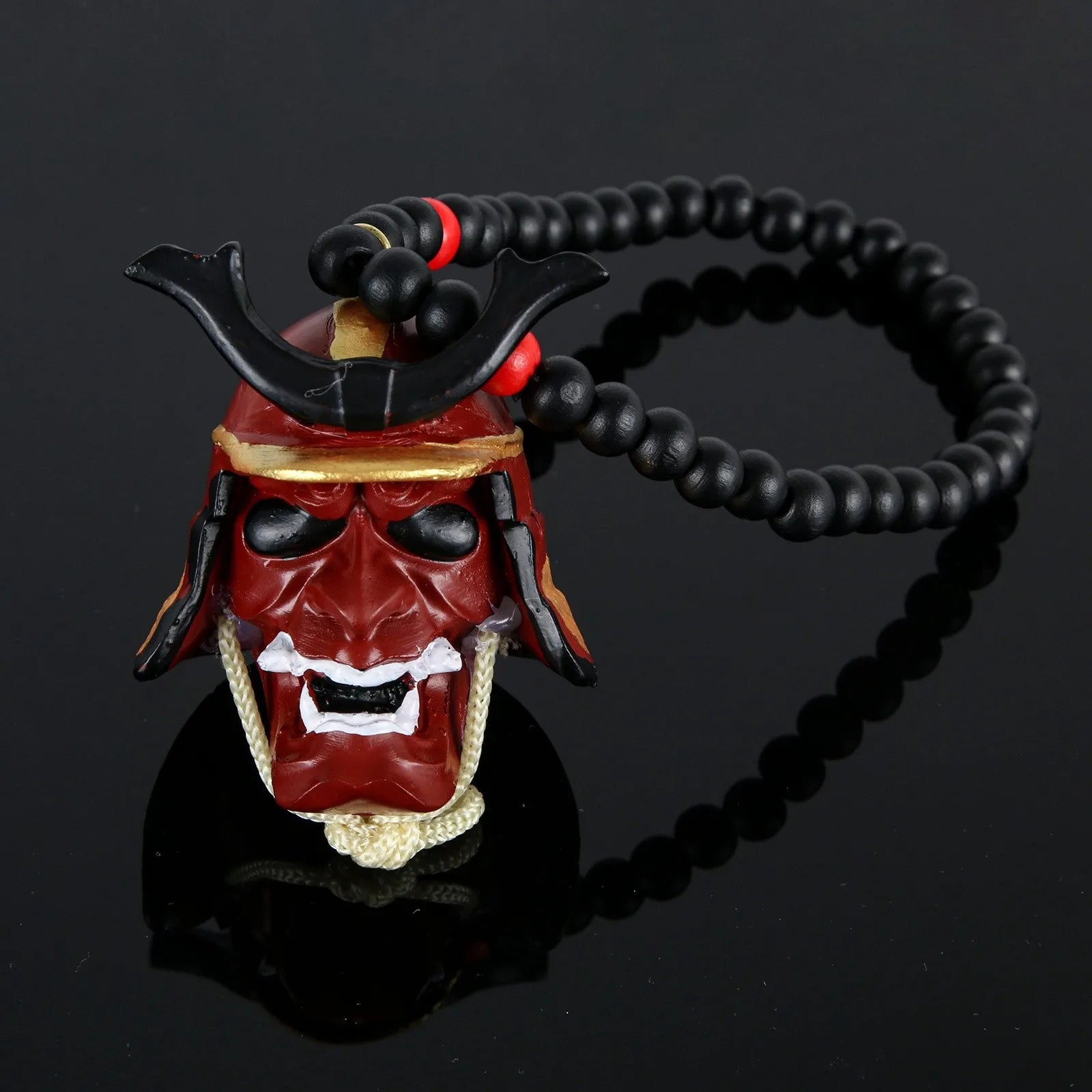Samurai-Kabuto Helmet Hannya Japanese Oni Car Rear View Mirror Charm Japanese Ghosts Hanging Ornament Personalized Pendant