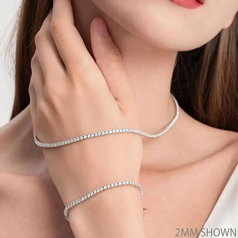 Moissanite Tennis Bracelet 2mm — Gold