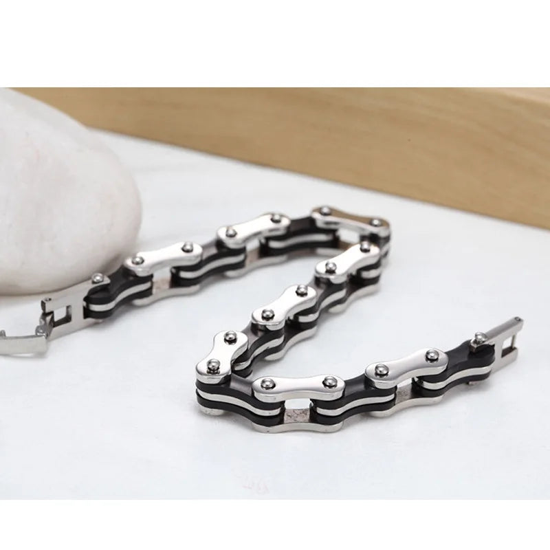 Motorcycle Bike Chain Bracelet — Stainless Steel