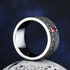 316L Stainless Steel Viking Knot Ring With Red Men Vintage Nordic Viking Totem Odin Men Rings Jewelry Party Gift