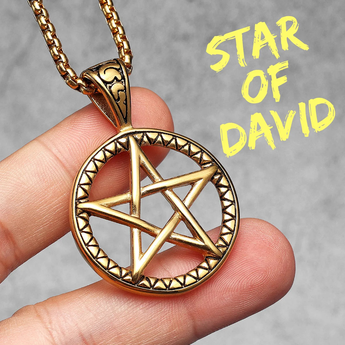 Star of David Pendant — Stainless Steel