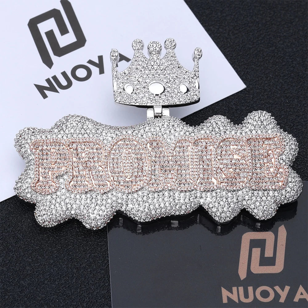 Iced Out Name Number Pendant 3D CZ