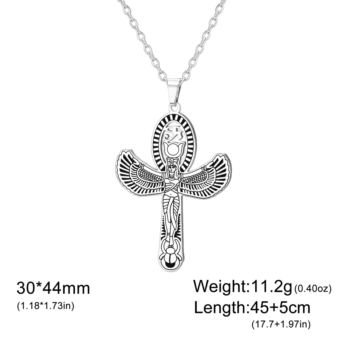 Eye of Horus Cross Wing Pendant Necklace