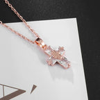 Shiny Ice Crystal Zircon Christian Cross Pendant Men and Women Hip Hop Trend Jewelry Catholic Amulet Necklace