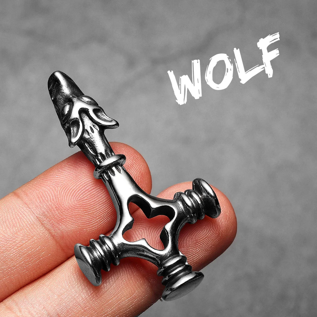 Wolf Hollow Cross Men Necklaces Stainless Steel Pendant Chain Women Fashion Jewelry Punk New In Accessories Gifts Wholesale
