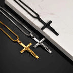 Catholic Cross Pendant Necklace — Stainless Steel