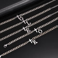 Cross Letter Chain Bracelet — Stainless Steel