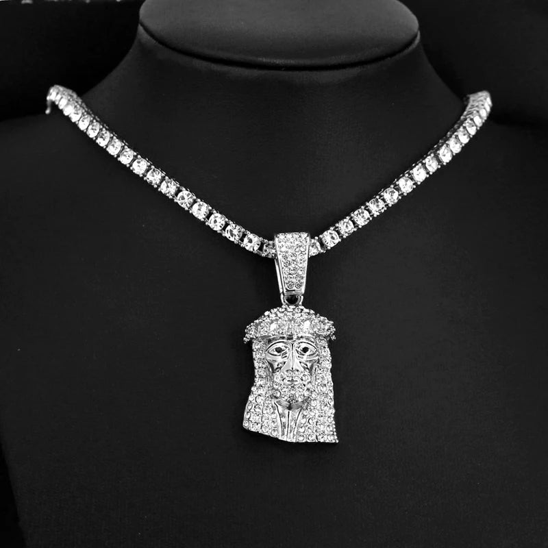 Iced Out Jesus Tennis Chain Necklace 4mm