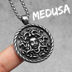 Snake Medusa Pendant Necklace Stainless Steel