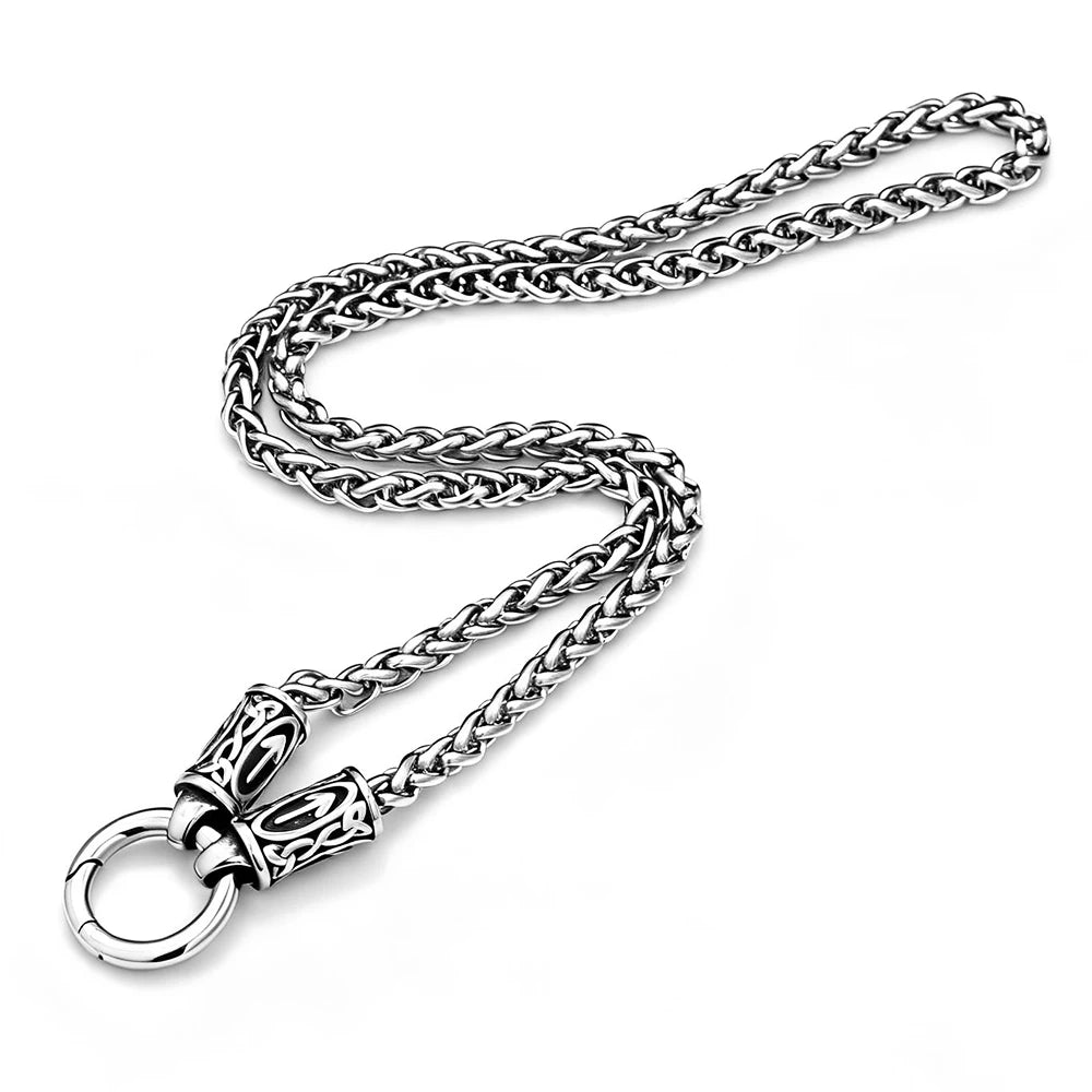 Dragon Steel Pendant Retro Ethnic Style Bone Round