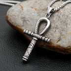 Cross Anubis Steel Pendant Vintage Egyptian Eye