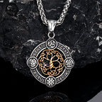 Norse Life Tree Pendant Necklace — Gold-Tone