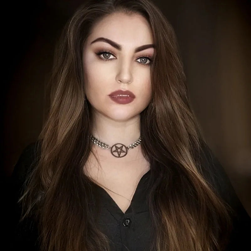Pentagram Cuban Chain Necklace — Stainless