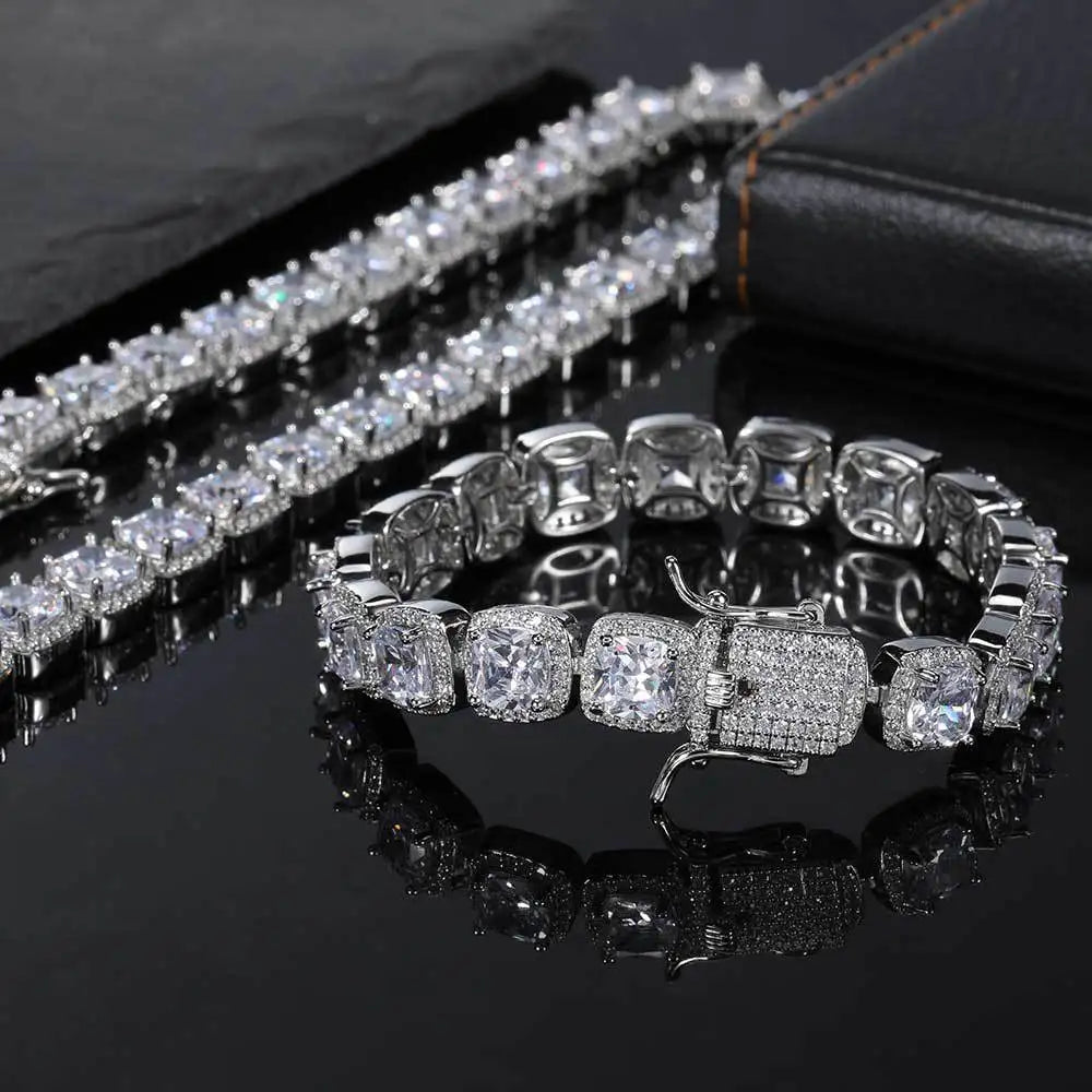 Iced Out Tennis Bracelet Stainless Steel 10/12MM