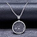 Sigil Lucifer Enamel Pendant Necklace — Stainless Steel