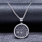 Sigil Lucifer Enamel Pendant Necklace — Stainless Steel