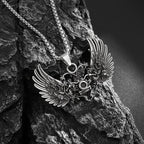 Retro Domineering Ouroboros Wrapped Around The Tree of Life Pendant Necklace Men's Personalized Punk Cool Casual