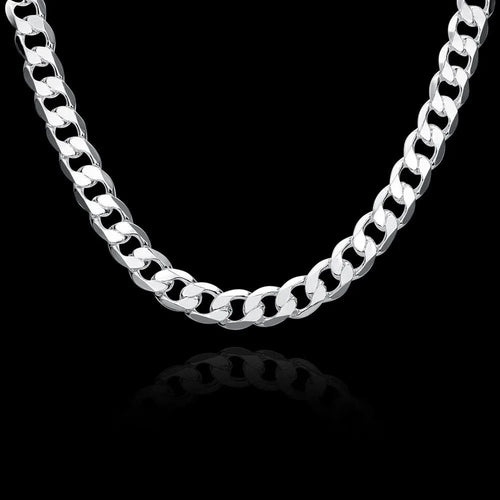 12MM Classic Silver Chain Necklace