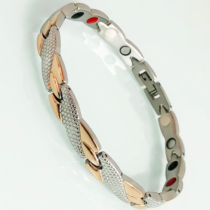 Cool Magnetic Therapy Bracelet for Man Women Waterproof Stainless Steel Snake Pattern Chain Bracelets Health Care Men's