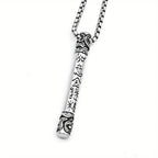 Monkey King Staff Pendant Necklace — Retro Silver-Tone
