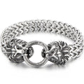 Lion Head With Square Franco Link Chain Bracelet for Man Stainless Steel Men's Bracelets Masculine Jewelry Birthday