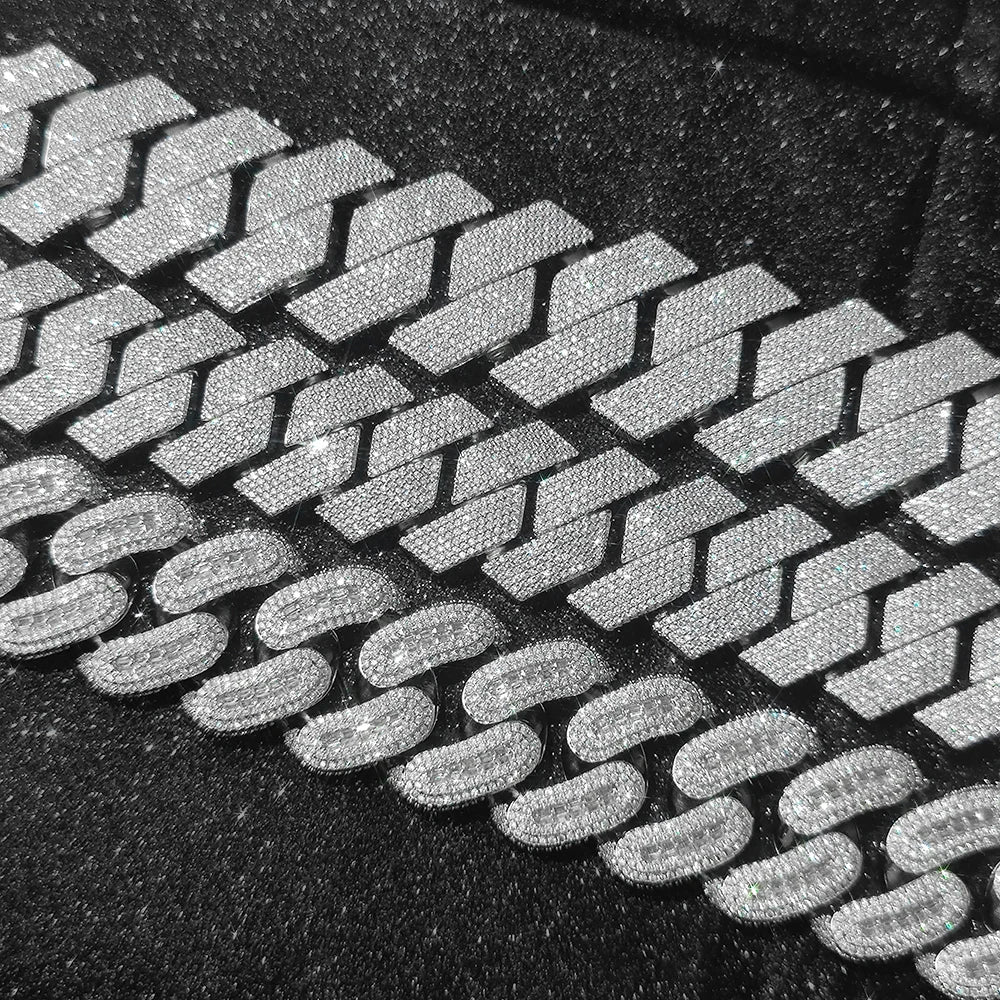 Iced Out Cuban Chain Necklace Stainless Steel 29MM