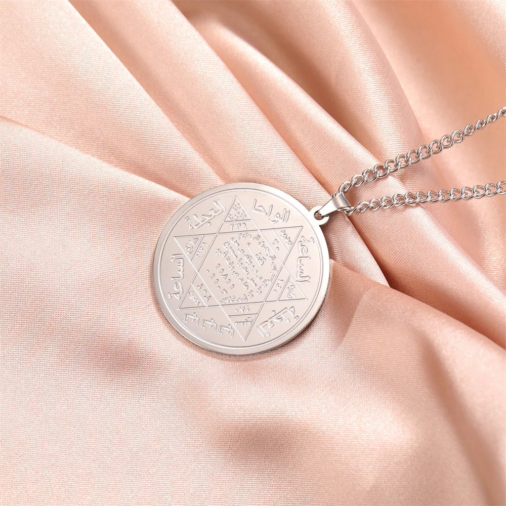 Solomon Seal Hexagram Star Pendant Necklace — Stainless Steel