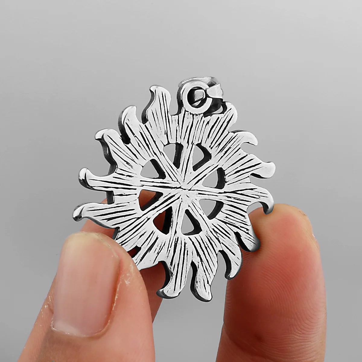 Sun Steel Pendant Kolovrat Wheel 316L