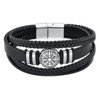 Viking Multi Layer Braided Leather Bracelet