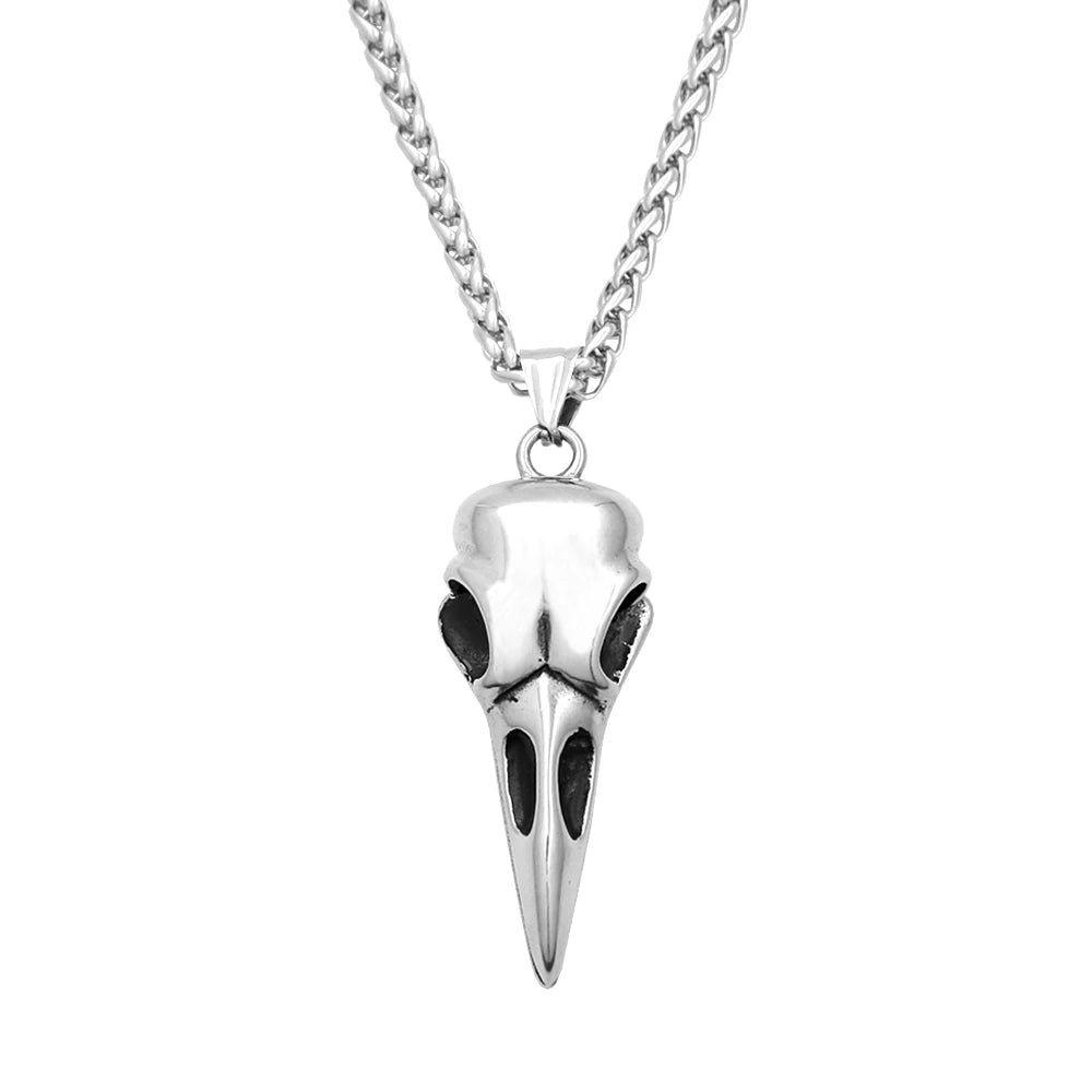 Crow Skull Pendant Necklace — Stainless Steel