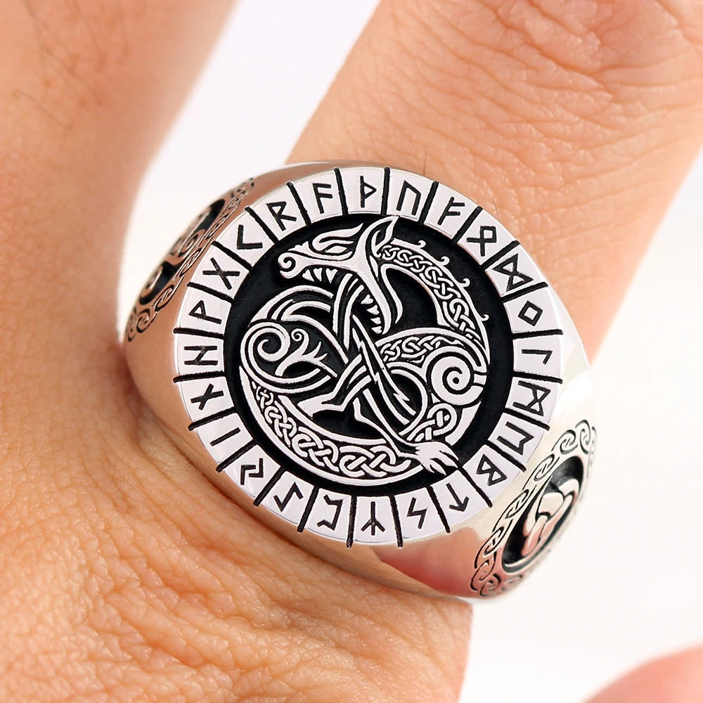 Viking Dragon Rune Ring — 925 Silver
