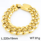 Kalen Heavy Hollow Star Cuban Chain Bracelet for Men 19mm Stainless Steel Wide Jewelry Thick Wristband Punk Fashion