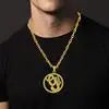 Fashion 18K Golden Plated Hip Hop Rock Necklace Stainless Steel US Dollar Money Sign Pendant Necklace Mens Women