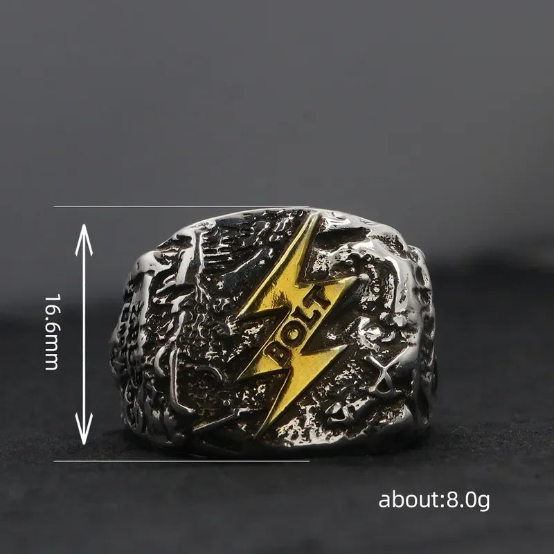 The Wrath of Zeus Lightning Ring Men Frigid Wind Imitation Thai Silver Index Finger Ring Fashion Versatile Creative